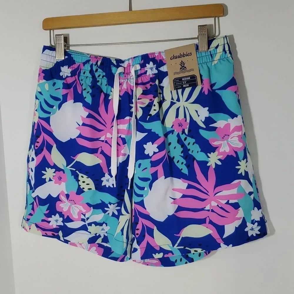 Chubbies The Floral Surprises 5.5" Classic Swim Trunks Flower Print M NWT